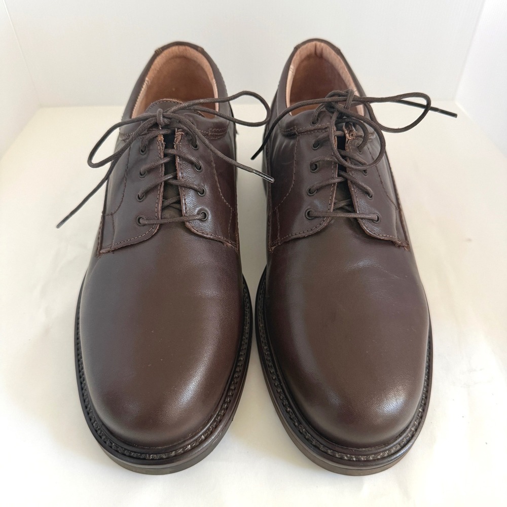 Bass Made in Italy Men's Brown Leather Derby Dress Shoes Size 9 NEW